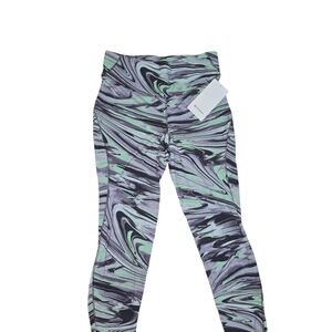 lululemon athletica Women's Leggings - Black and Green Swirl.